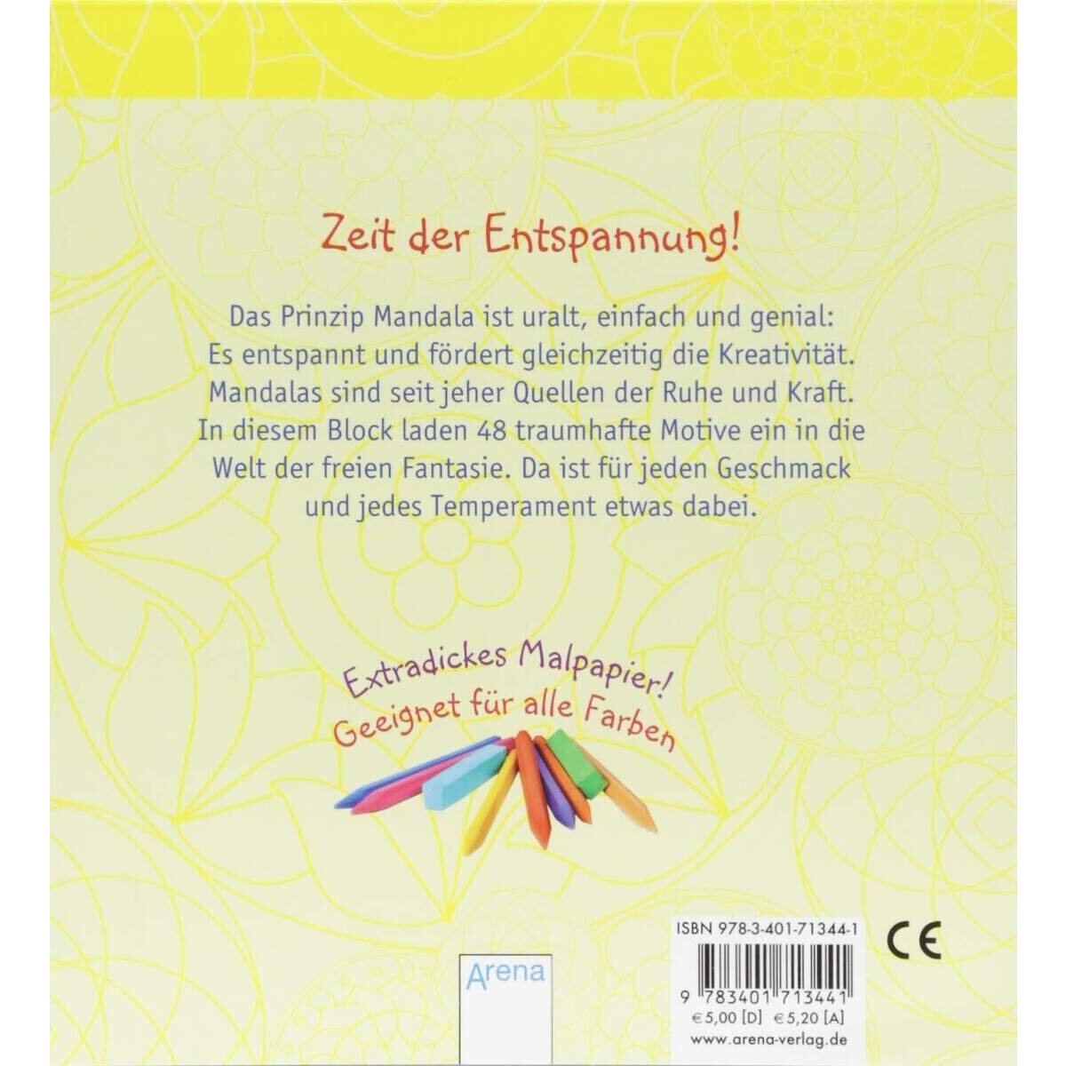 Arena Mein dicker Mandala Malblock: Zeit zum Entspannen