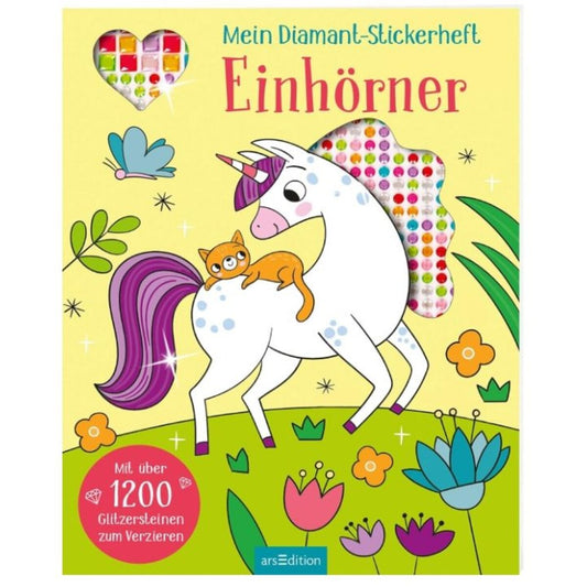 ars Edition Mein Diamant-Stickerheft - Einhörner
