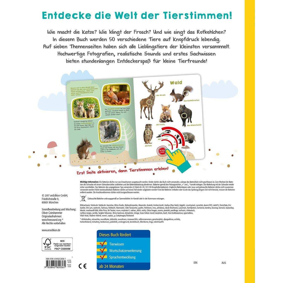 ars Edition Mein großes Buch der Tiergeräusche