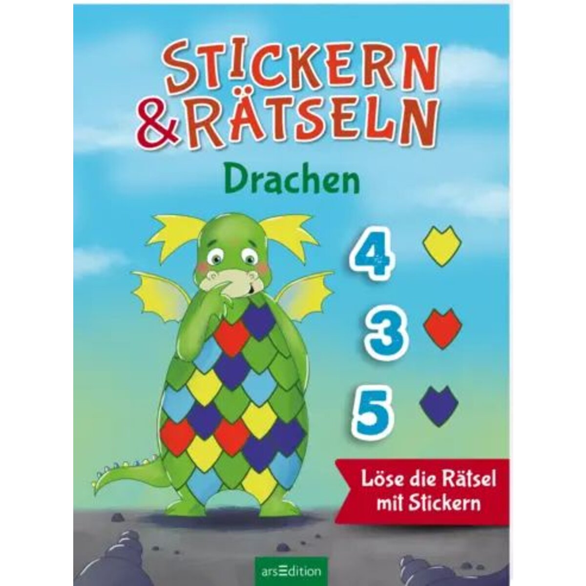 ars Edition Stickern & Rätseln – Drachen