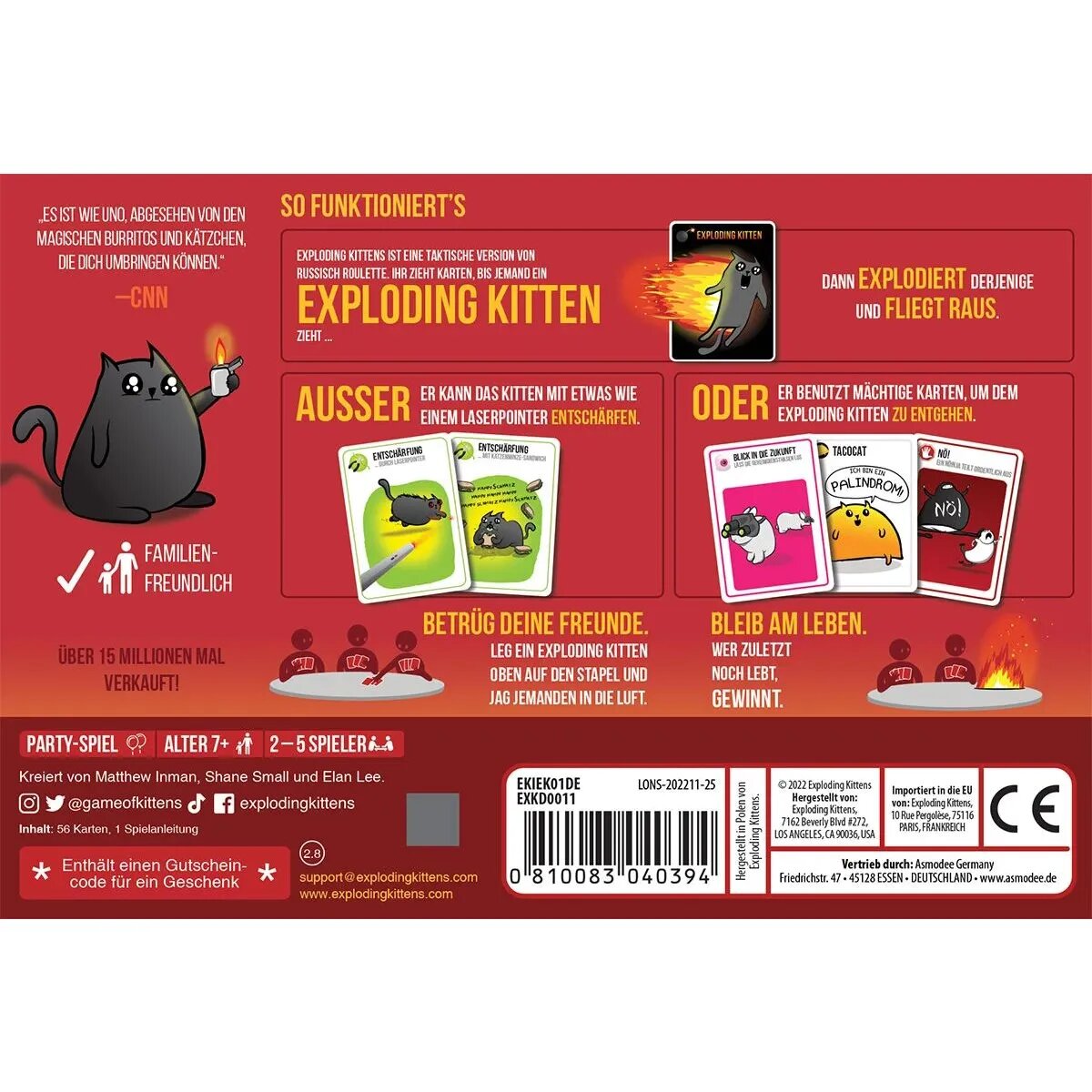Asmodee Kartenspiel Exploding Kittens