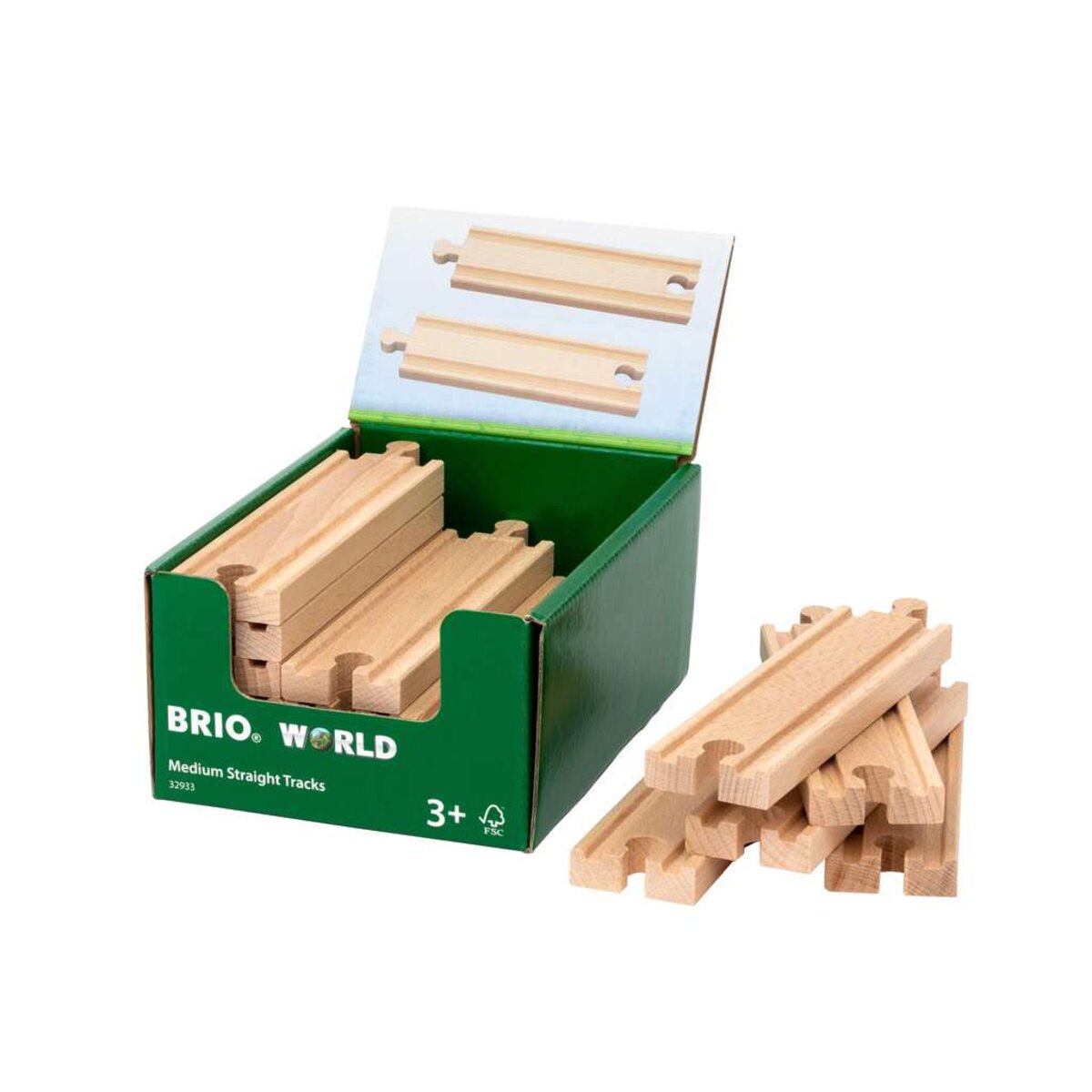 BRIO World 2/3 Gerade Gleise (A) (einzeln)