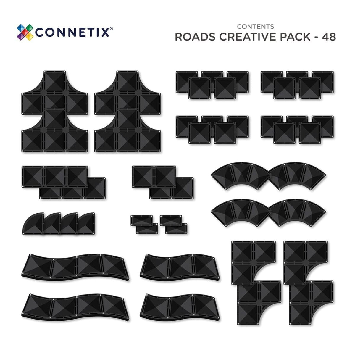 Connetix Magnetbausteine Creative Roads Pack (48-teilig)