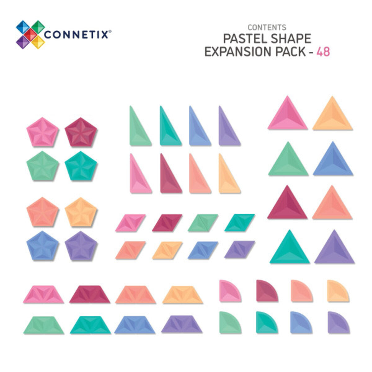 Connetix Magnetbausteine Pastel Shape Pack 48tlg.