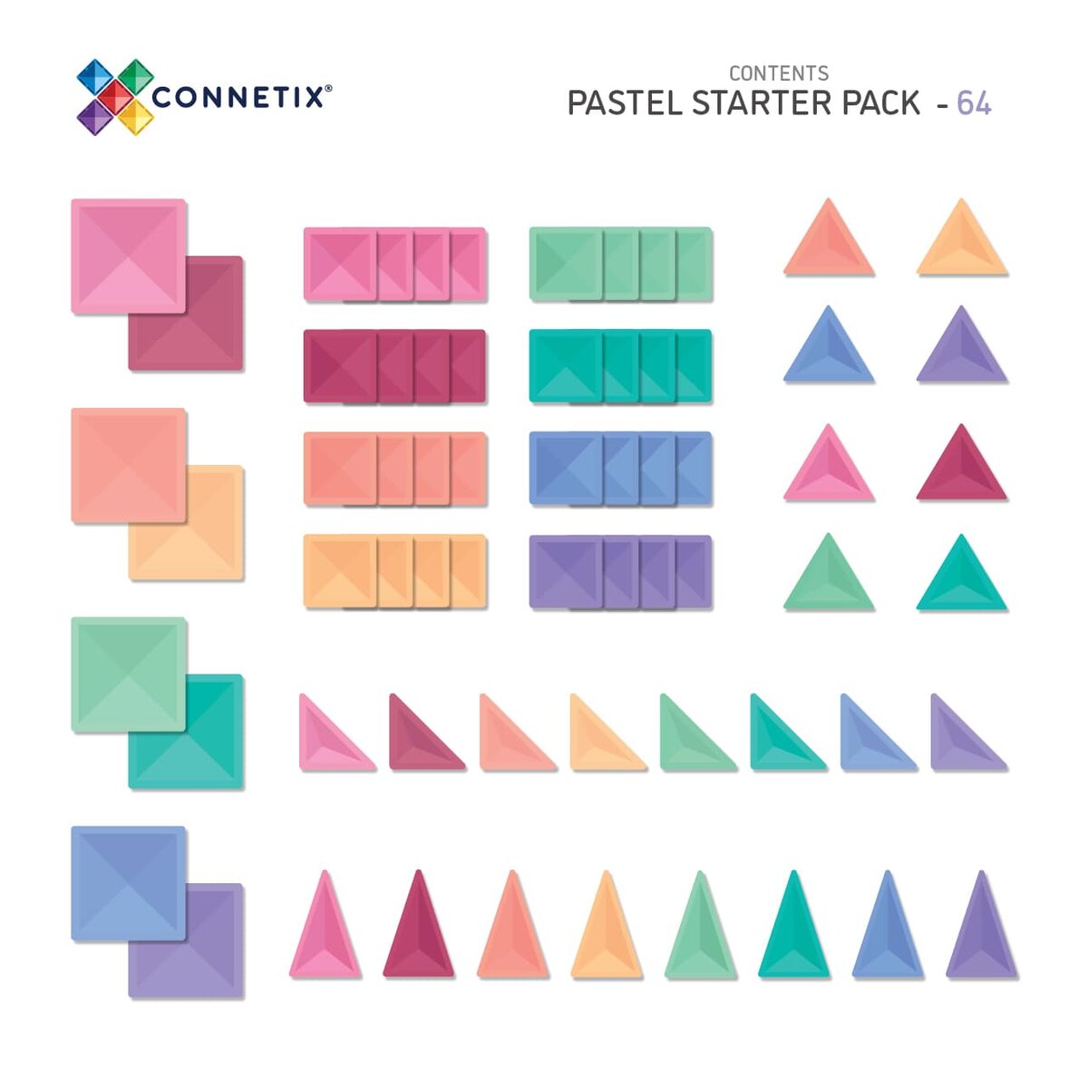 Connetix Pastell Starter Paket 64 Teile