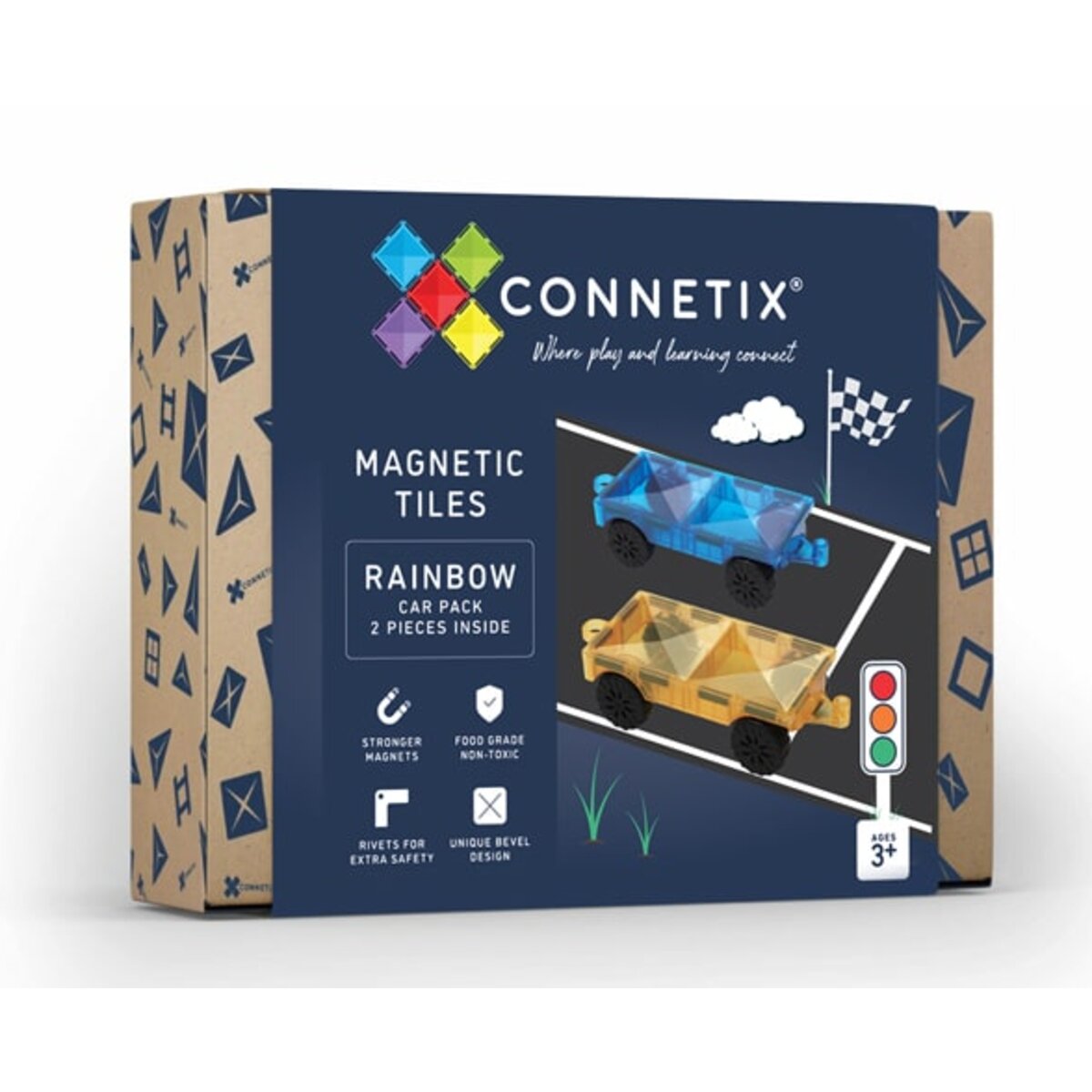 Connetix Regenbogen-Autopaket, 2 Teile