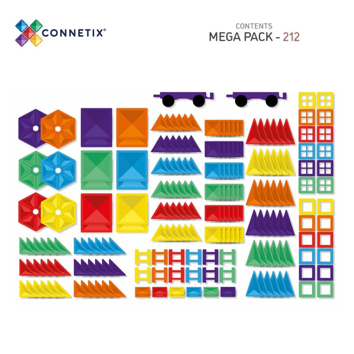 Connetix Regenbogen Mega Paket, 212 Teile
