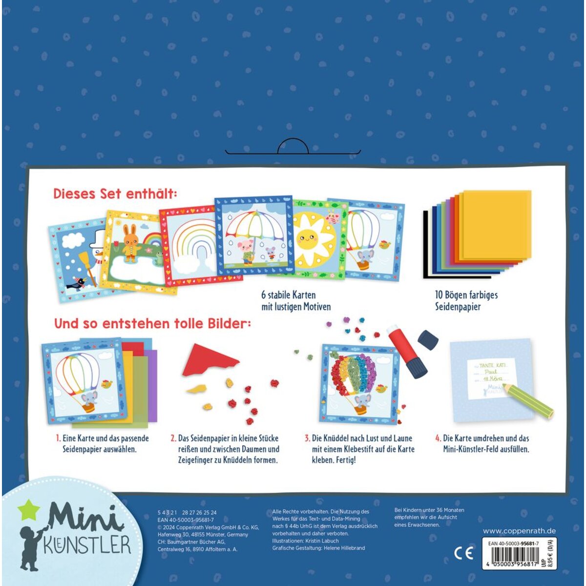 Coppenrath Verlag Mein 1. Bastelset: Knüddelbilder Regenbogen (Mini-Künstler)