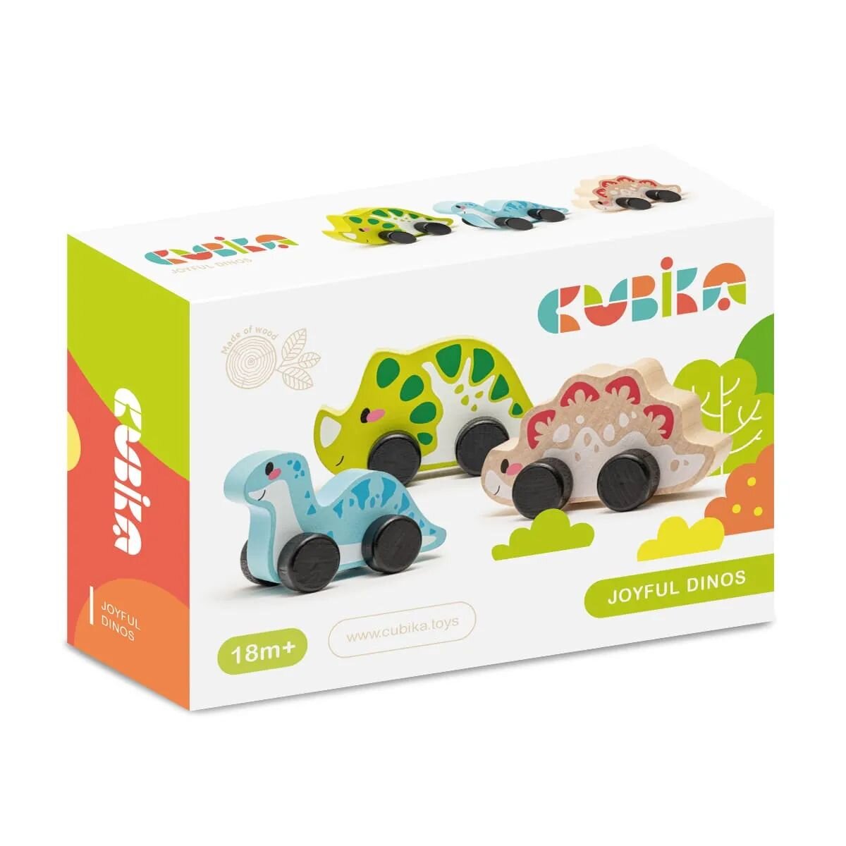 Cubika Holzspielzeugset „Fröhliche Dinos“