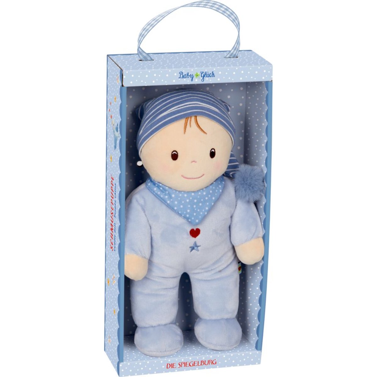 Die Spiegelburg Schmusepuppe, hellblau - BabyGlück