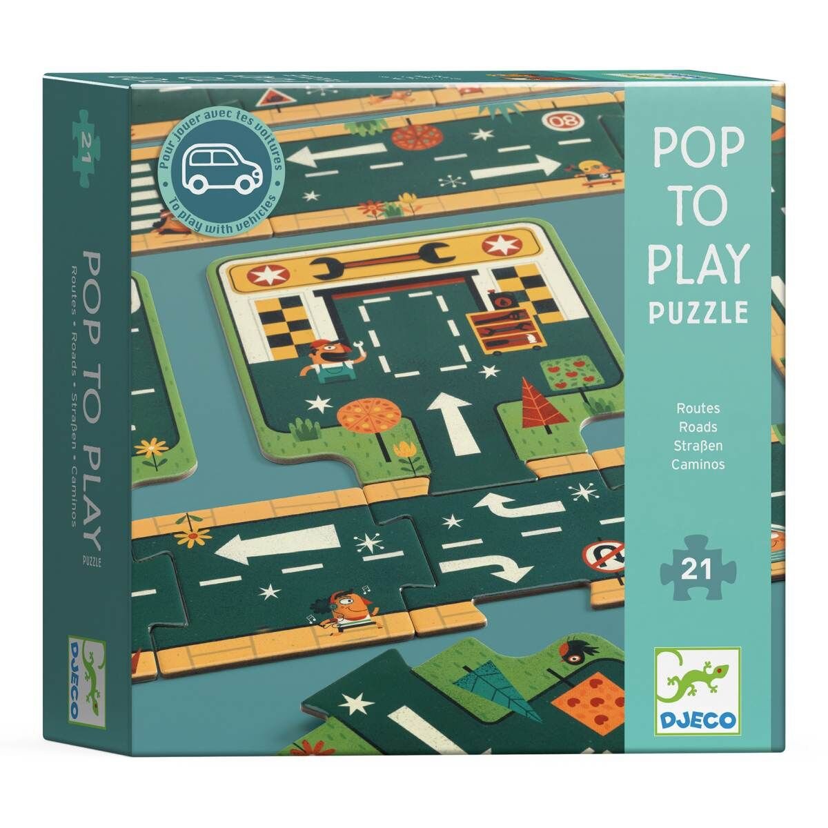 Djeco Bodenpuzzle: Straßen, 21 Teile