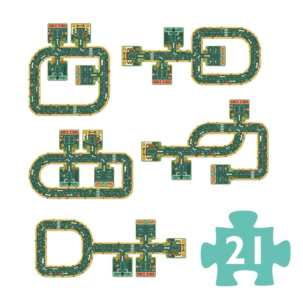 Djeco Bodenpuzzle: Straßen, 21 Teile