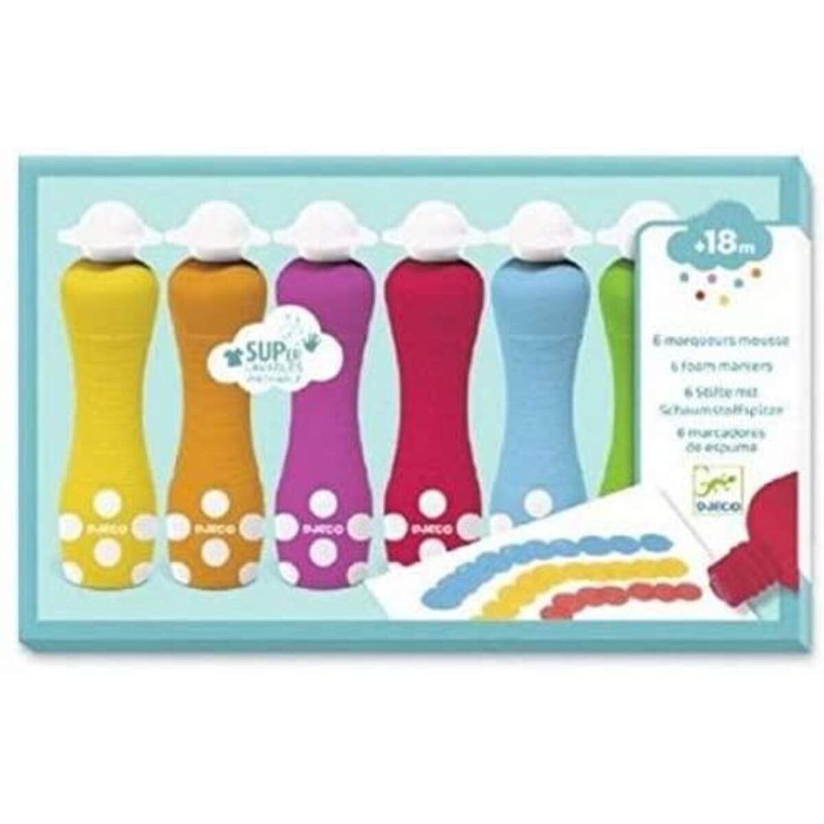 Djeco Farben: 6 Schaumstoffspitzen