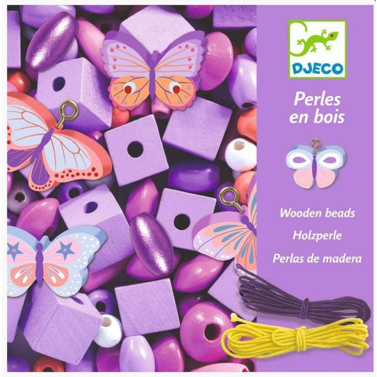Djeco Schmuck basteln: Holzperlen Schmetterlinge