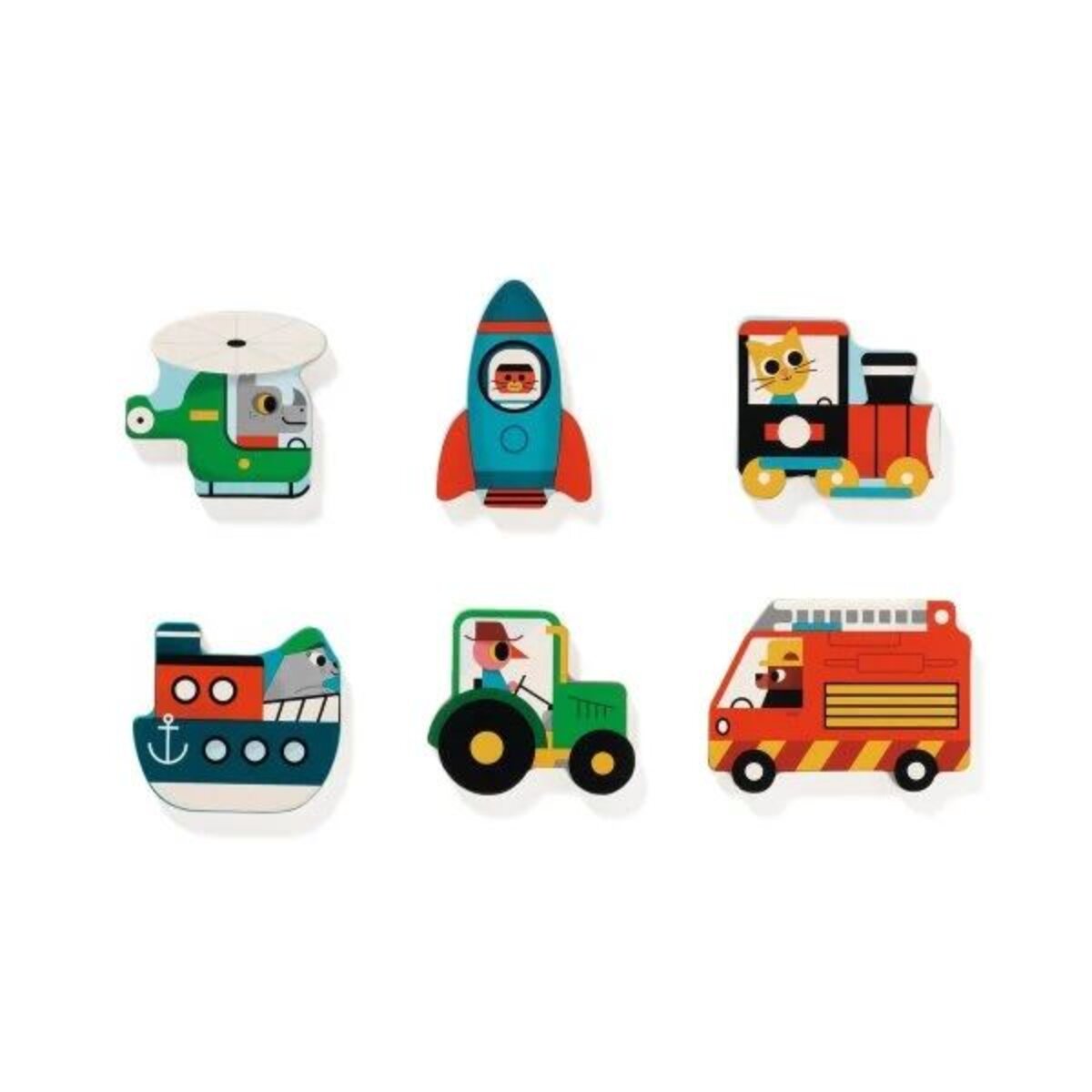 Djeco Holzpuzzle: Vroom, 22 Teile