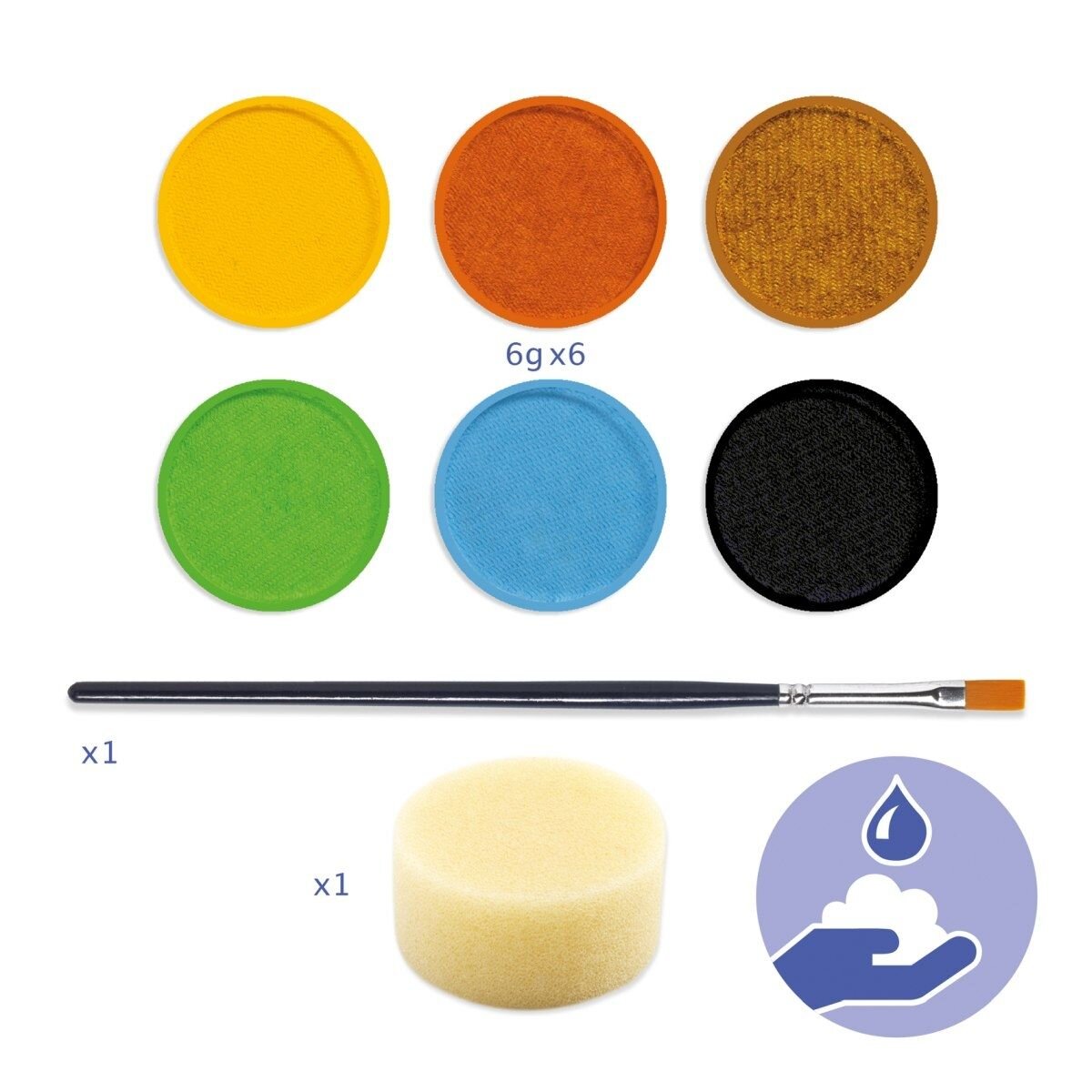 Djeco Kinderschminken: 6 Farben - Natur