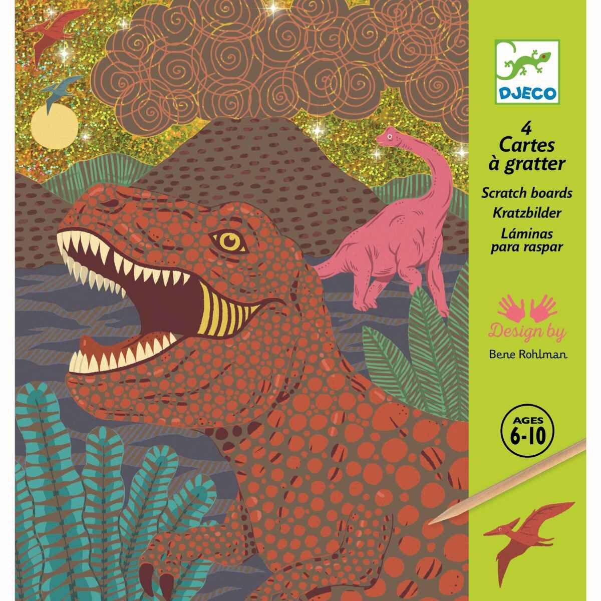 Djeco Kratzbilder: Dinosaurier