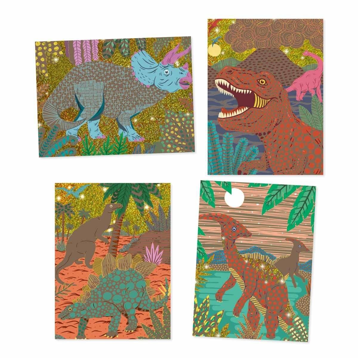 Djeco Kratzbilder: Dinosaurier