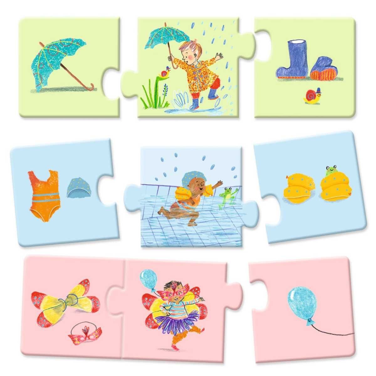 Djeco Lernspiel: Puzzle trio: Alltag