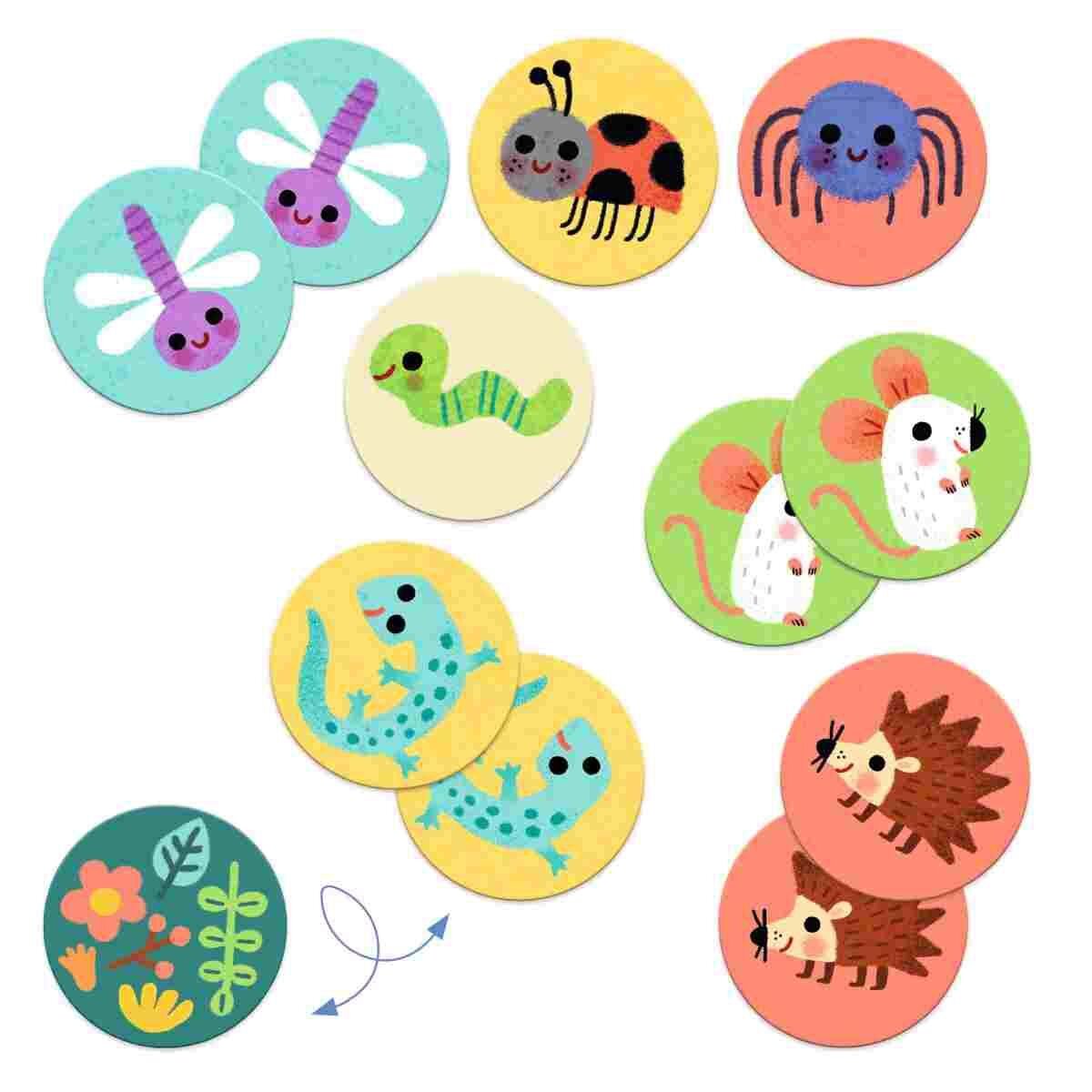 Djeco Lernspiele: Memo Kleine Tiere