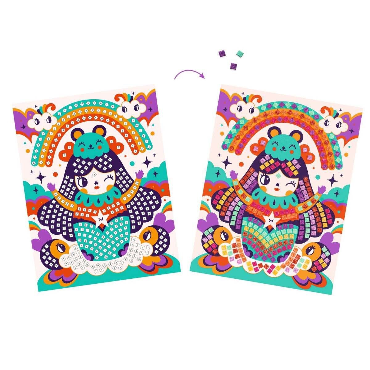Djeco Mosaike: Glitzer Kokeshi
