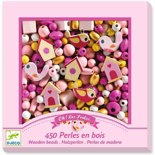 Djeco Schmuck basteln: Holzperlen Vögel