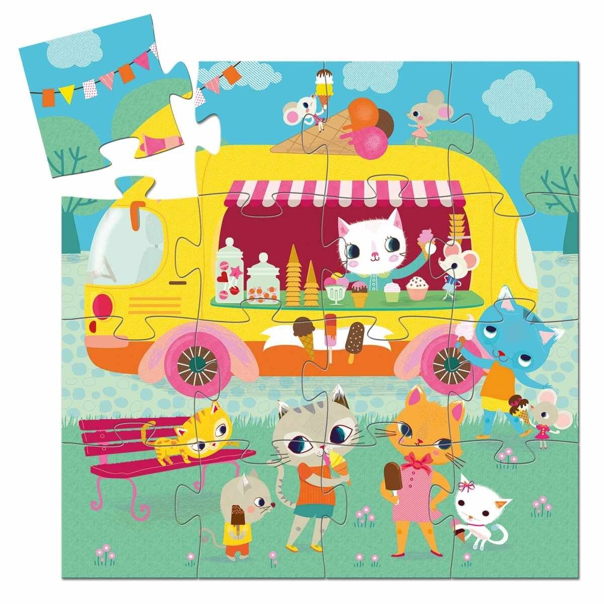 Djeco Puzzle: Der Eiswagen, 16 Teile