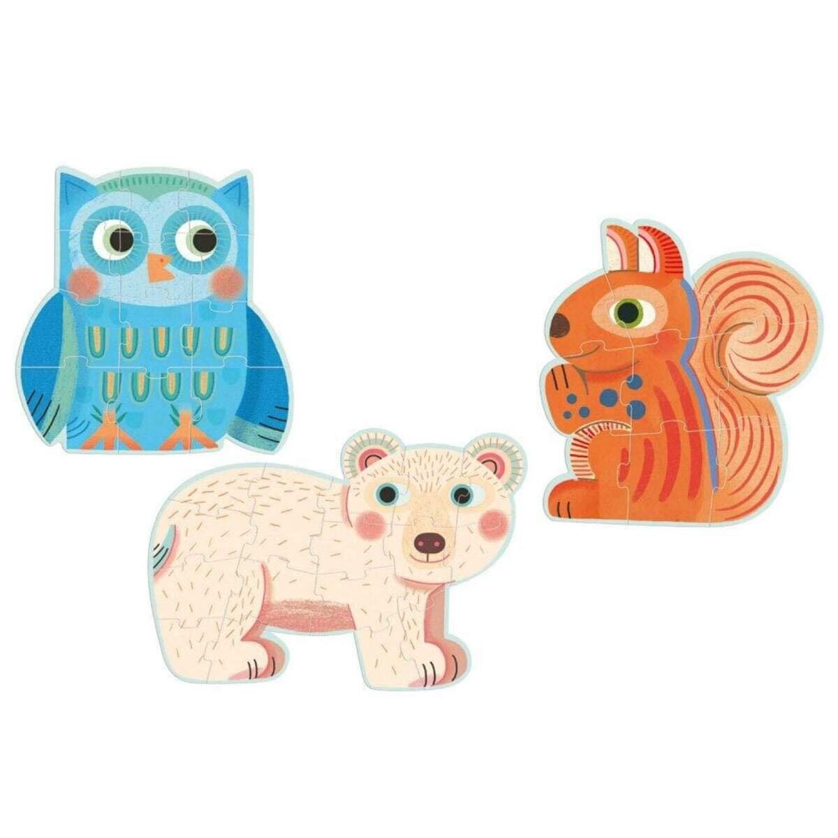 Djeco Puzzle: Im Wald - 9, 12, 16 Stk.