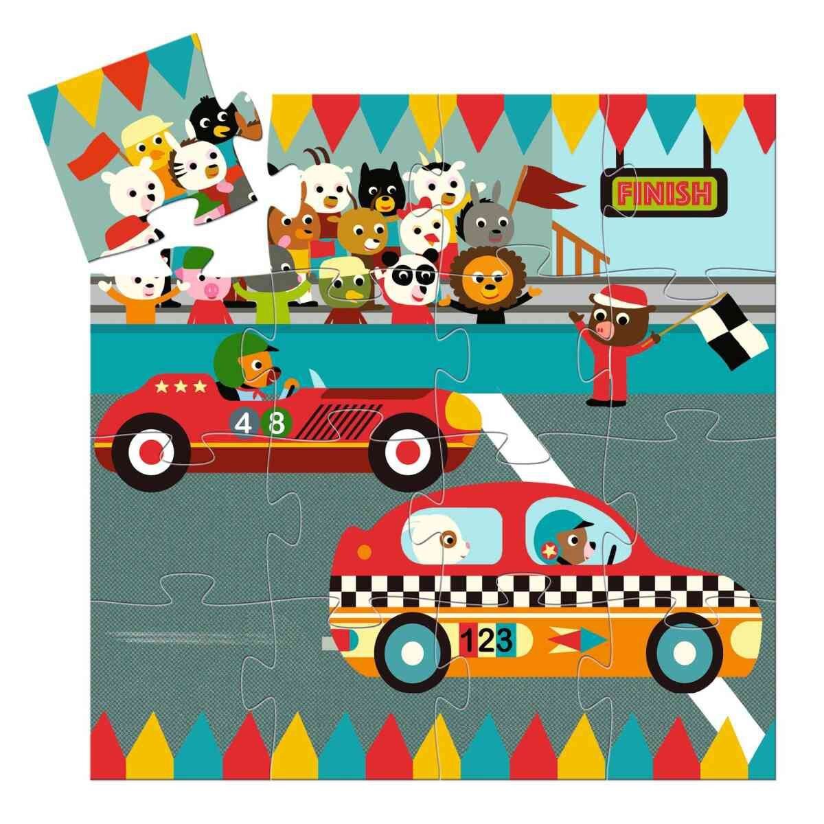 Djeco Puzzle: Rennauto, 16 Teile