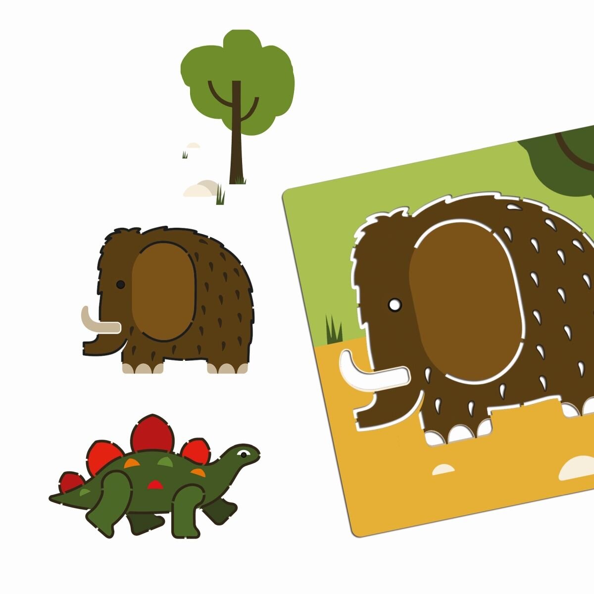 Djeco Schablonen: Dinosaurier