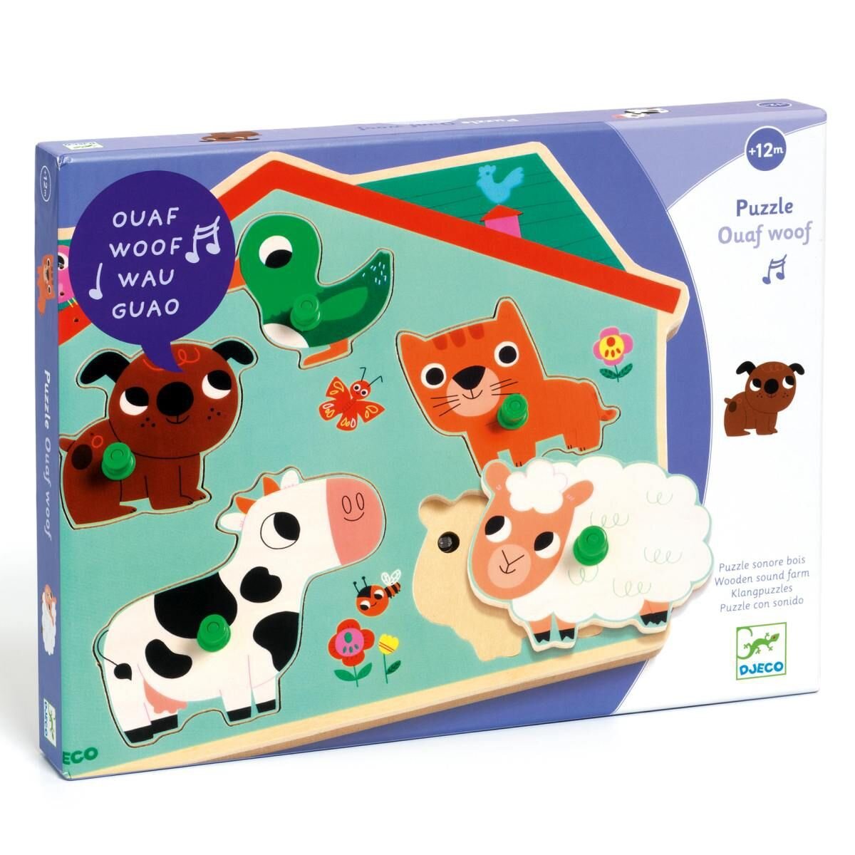 Djeco Sounds Puzzle: Ouaf woof, 5 Teile