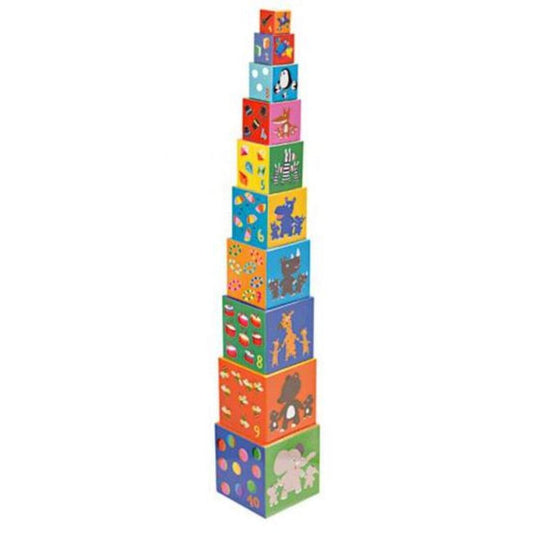 Djeco Stapelturm: 10 funny blocks