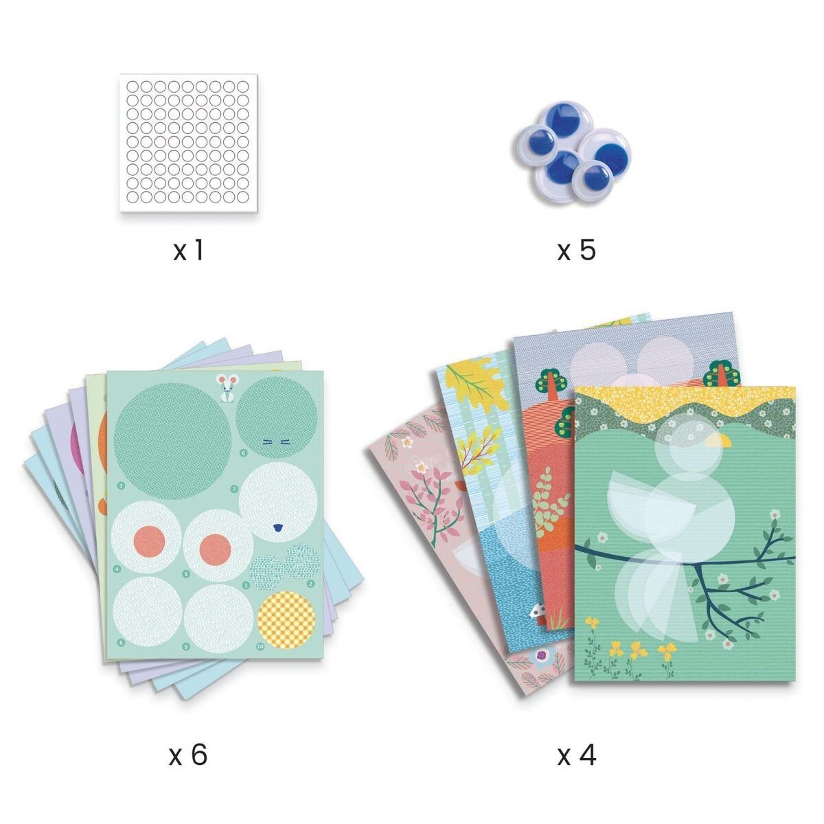 Djeco Stickerbilder: Rundherum