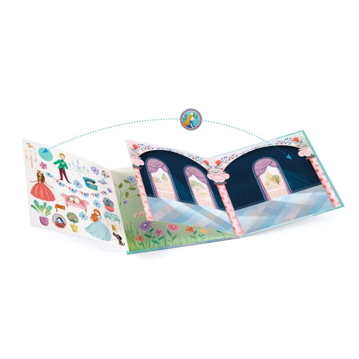Djeco Stickerbuch: Leben im Schloss