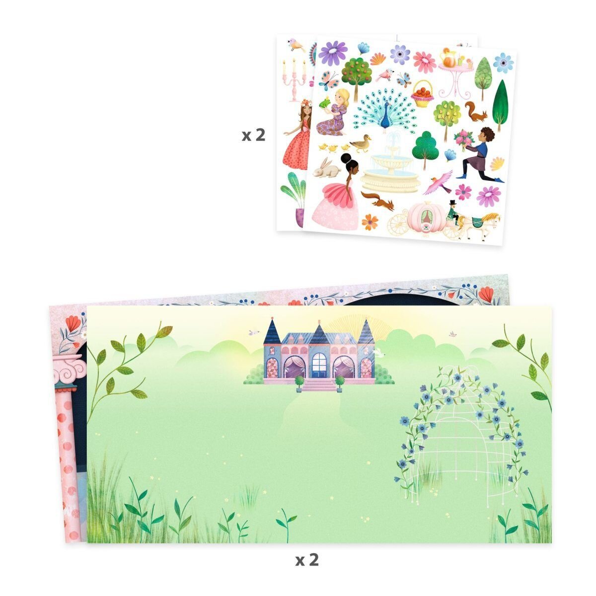 Djeco Stickerbuch: Leben im Schloss