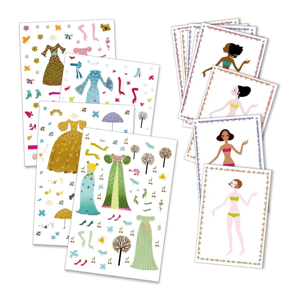 Djeco Stickerpuppen: Papier Puppen - Durch die Jahreszeiten