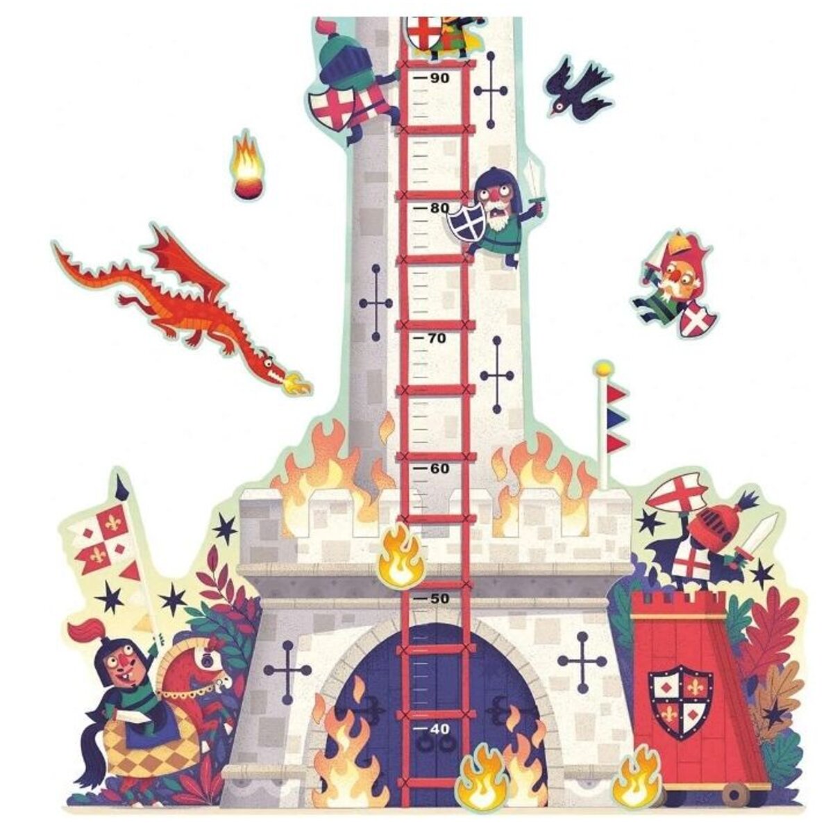 Djeco Wandsticker Messlatte: Ritter