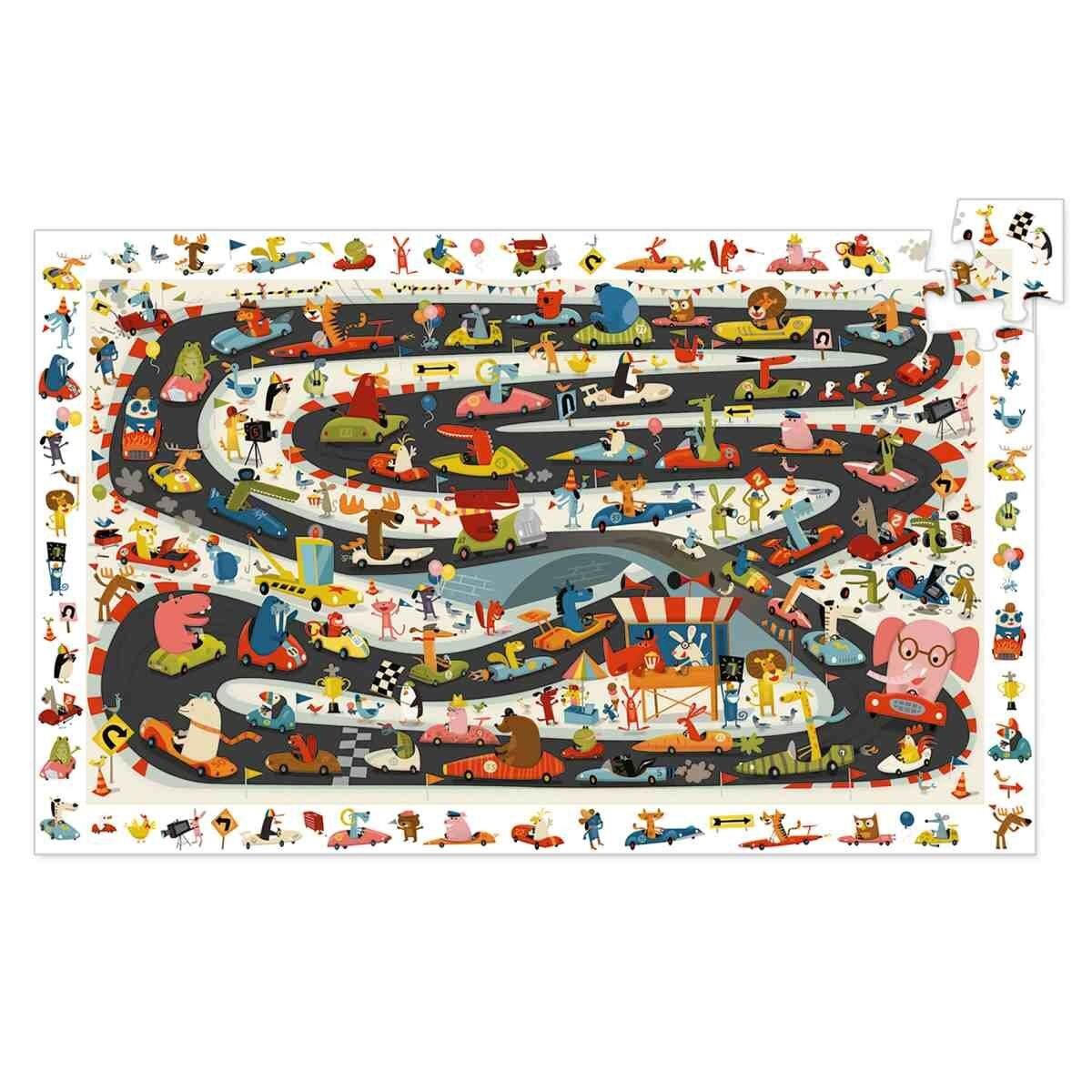 Djeco Wimmelpuzzle: Auto Ralley, 54 Teile