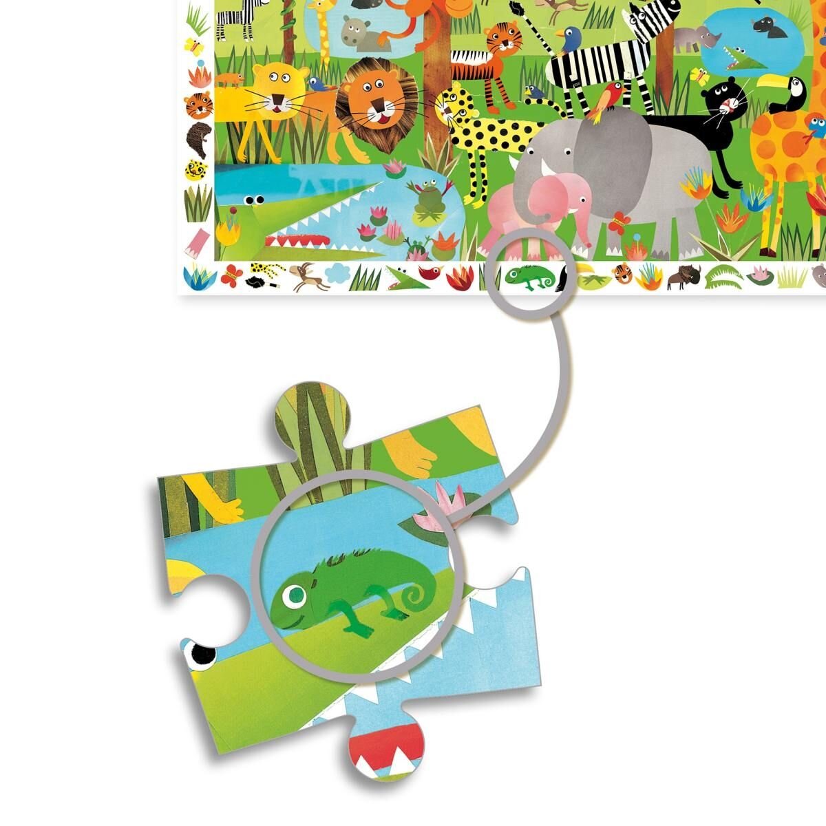 Djeco Wimmelpuzzle: Der Dschungel, 35 Teile