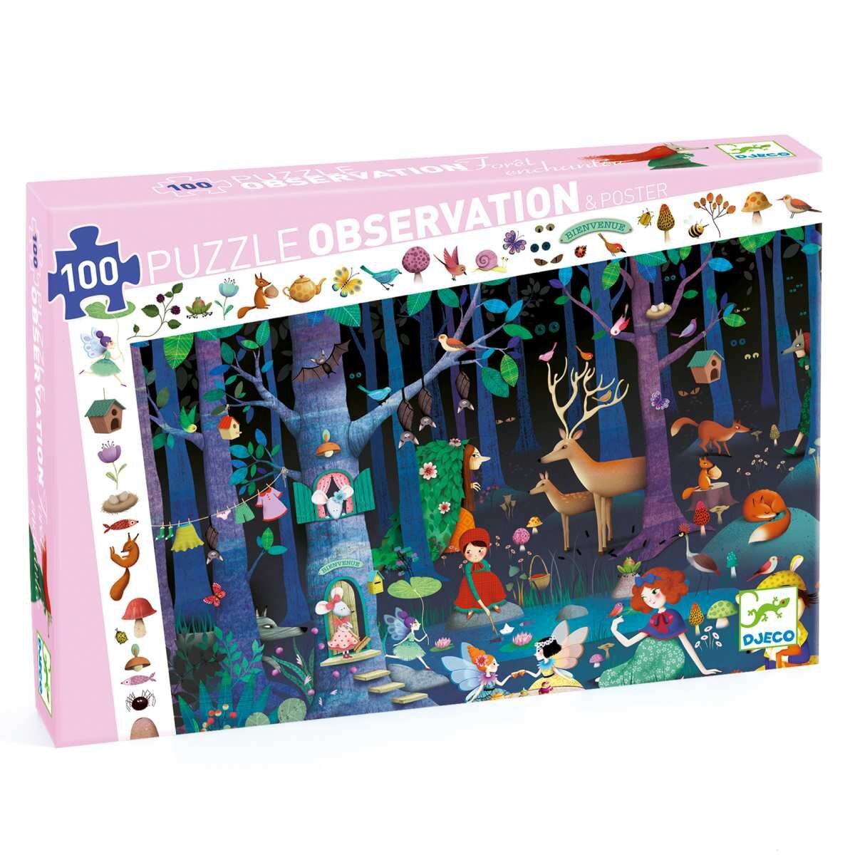 Djeco Wimmelpuzzle: Der verwunschene Wald, 100 Teile