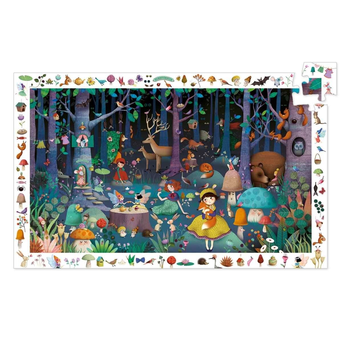 Djeco Wimmelpuzzle: Der verwunschene Wald, 100 Teile
