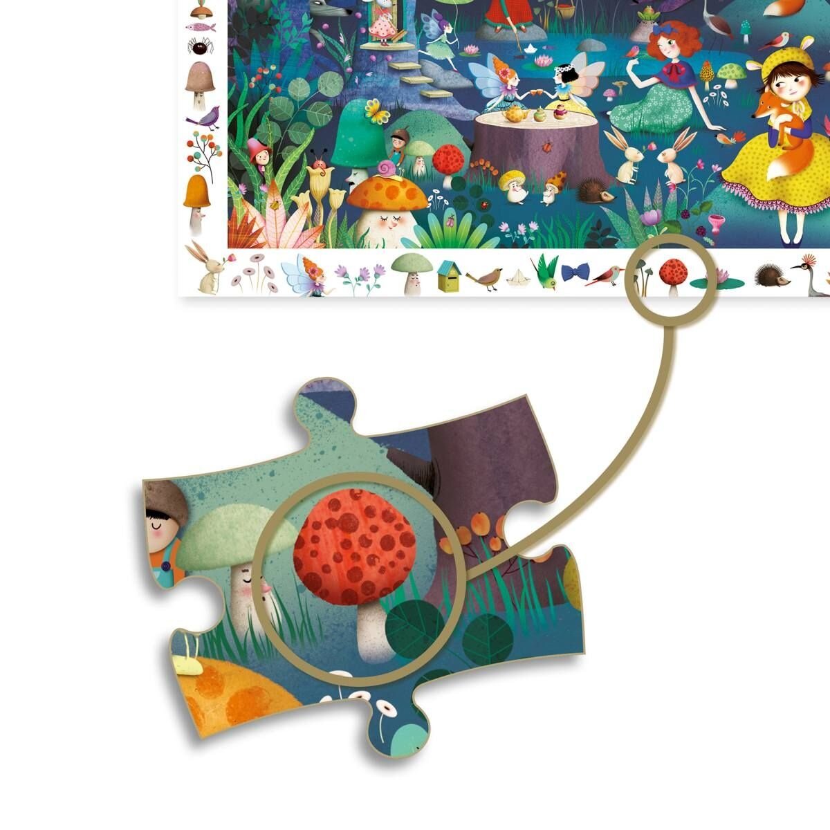 Djeco Wimmelpuzzle: Der verwunschene Wald, 100 Teile
