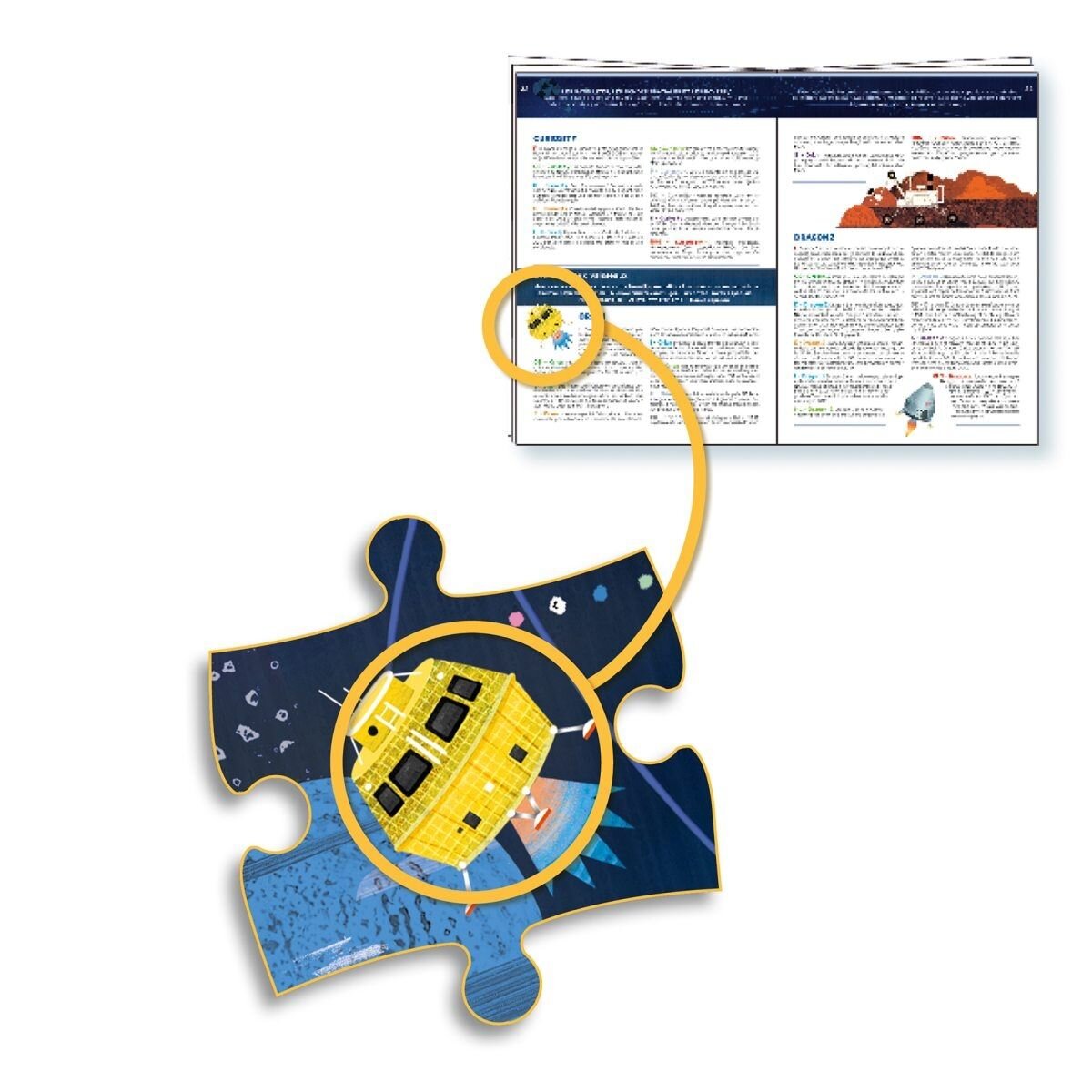 Djeco Wimmelpuzzle: Der Weltraum, 200 Teile