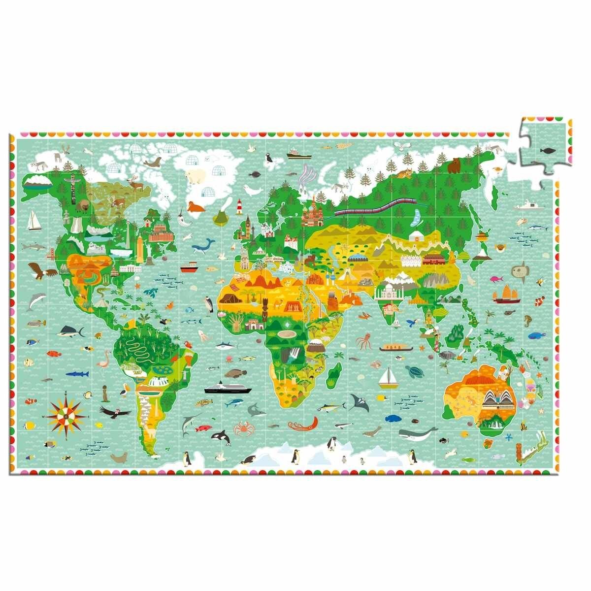Djeco Wimmelpuzzle: Weltreise, 200 Teile
