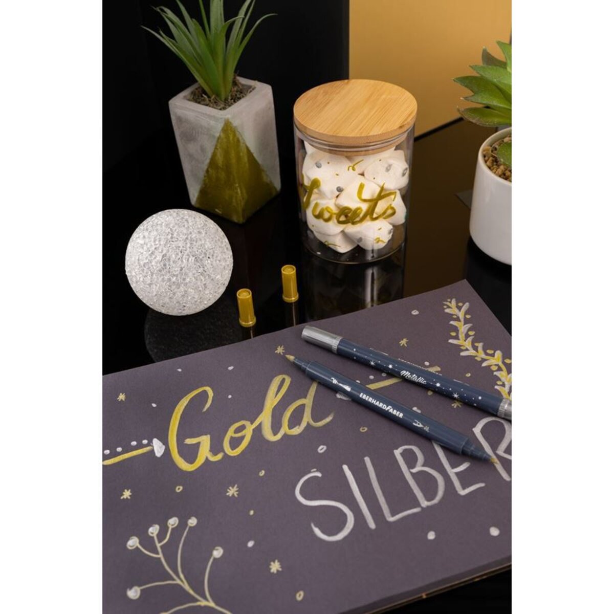 Eberhard Faber Metallic Marker Duo gold/silber, 0,8mm, Blister