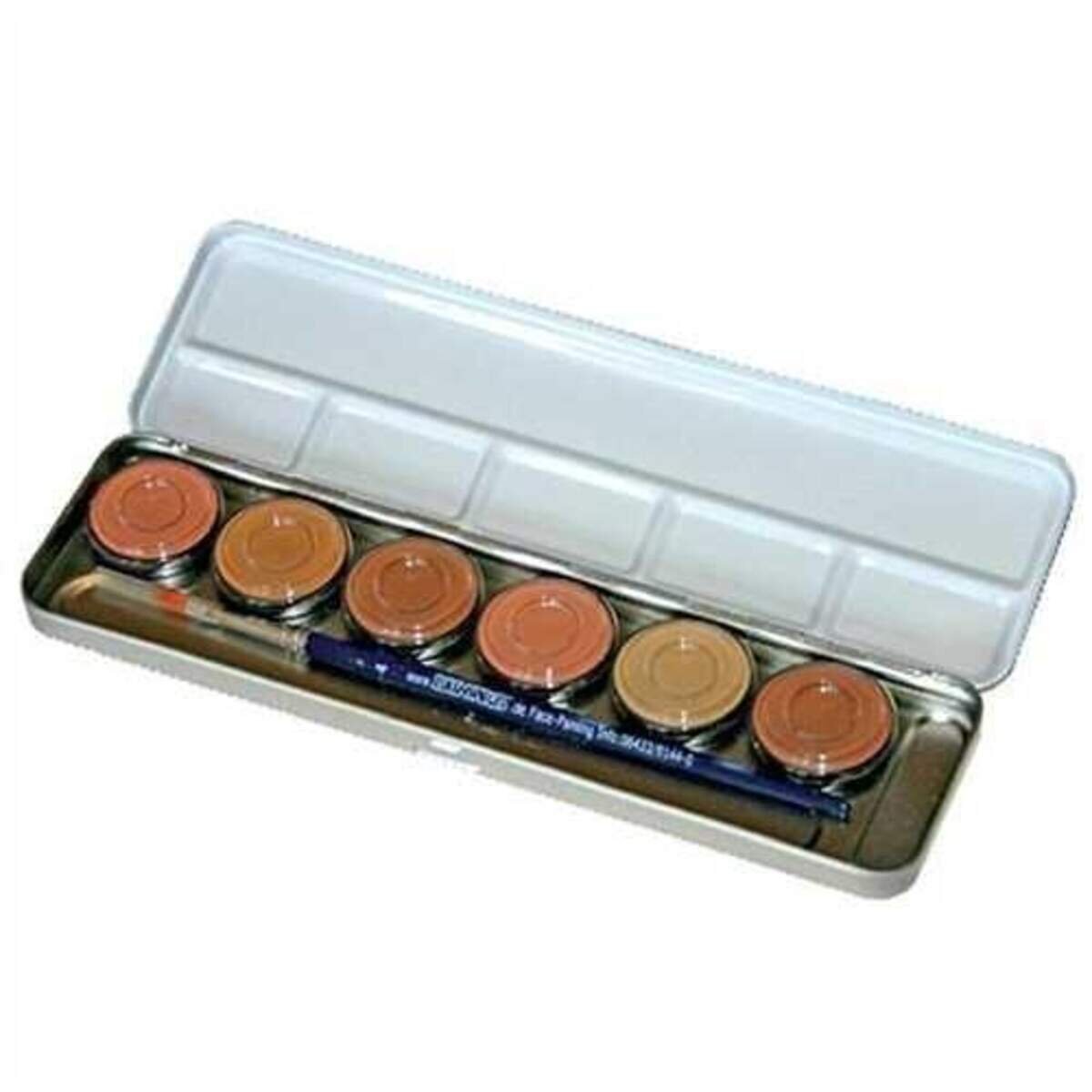 Eulenspiegel Profischminke im Metallkasten mit 6 Farben