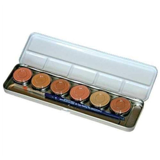 Eulenspiegel Profischminke im Metallkasten mit 6 Farben