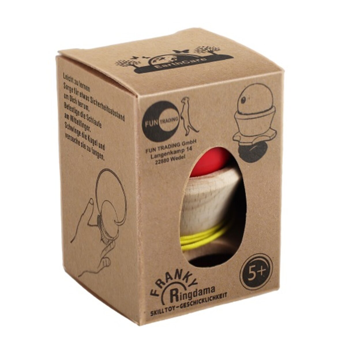 Fun Trading Ringdama japanisches Geschicklichkeitsspiel aus Holz, 1 Stück, 3-fach sortiert