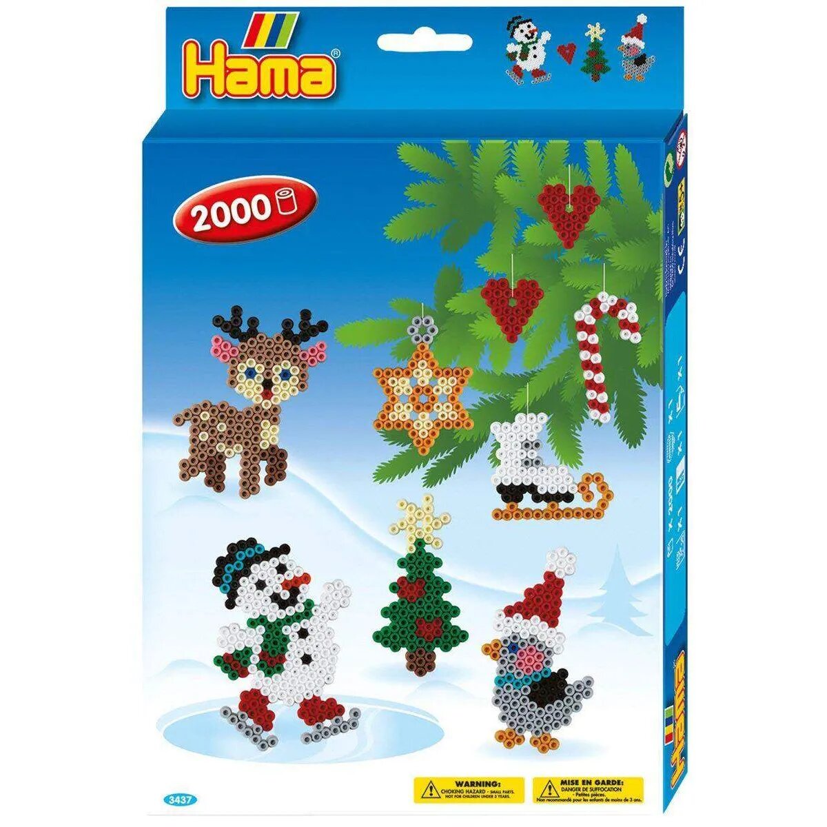 Hama Midi Bügelperlen, Geschenk-Set Weihnachten, ca. 2.000 Stück, Ø 5,0 mm