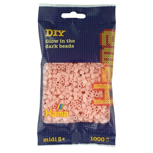 Hama Midi Bügelperlen, Leucht-Rot (nachtleuchtend), ca. 1.000 Stück, Ø 5,0 mm